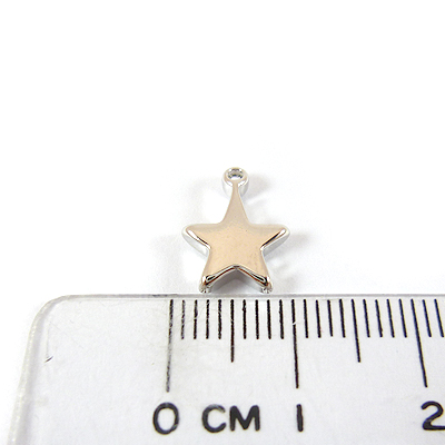銅鍍正白K色單孔立體平面星星