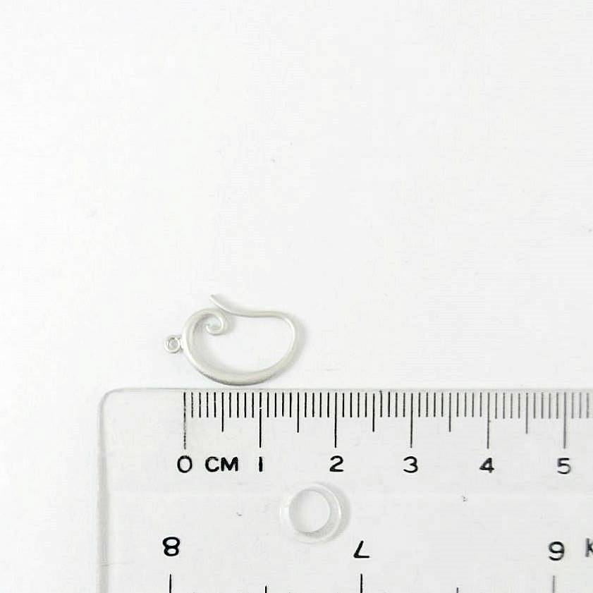 銅鍍霧銀色c字耳鉤-15mm