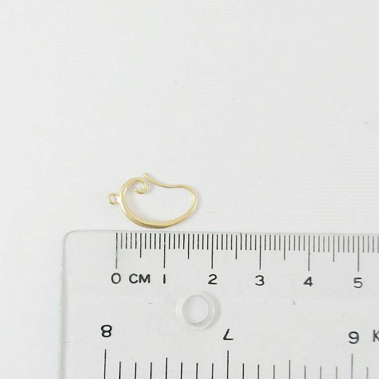 銅鍍霧金色c字耳鉤-15mm