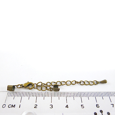 銅鍍青古銅問字鉤調節鍊+條紋夾山