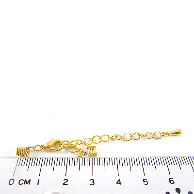 銅鍍金色問字鉤調節鍊+條紋夾山