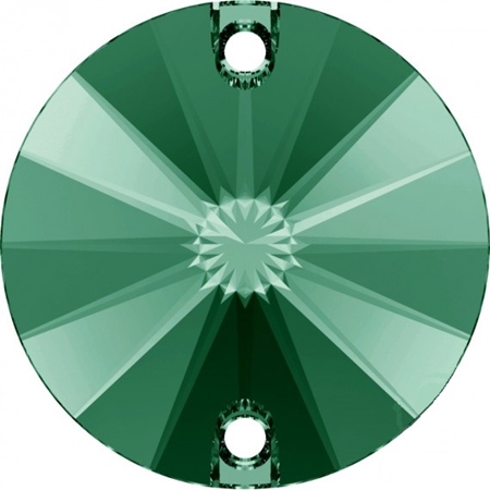 10mm雙孔平底圓形-祖母綠