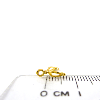 金色中空葉形直洞耳環夾頭-6mm