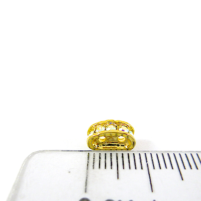8mm銅鍍金色圓弧形鑲鑽隔珠