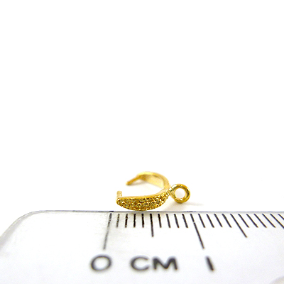 銅鍍金色爪形刻紋直洞耳環夾頭-8mm