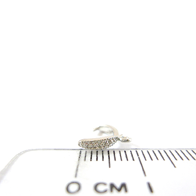 銅鍍正白K色爪形刻紋橫洞耳環夾頭-6mm