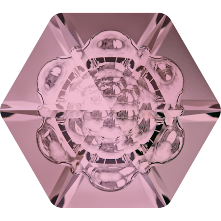 18mm六邊形氣泡花形-古典粉紅