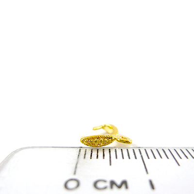 銅鍍金色爪形刻紋橫洞耳環夾頭-6mm