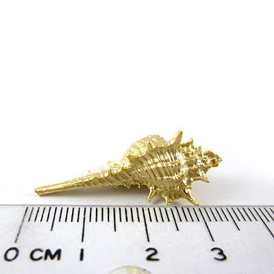 銅鍍霧金色單孔海螺-35mm