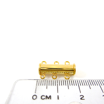 銅鍍金色三孔圓柱形磁鐵扣