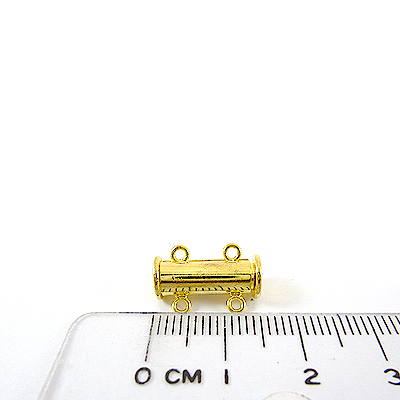 銅鍍金色雙孔圓柱形磁鐵扣