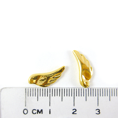 銅鍍金色直洞單邊金屬翅膀(中)