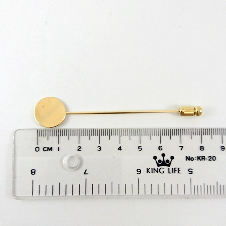 15mm銅鍍金色圓盤針形別針