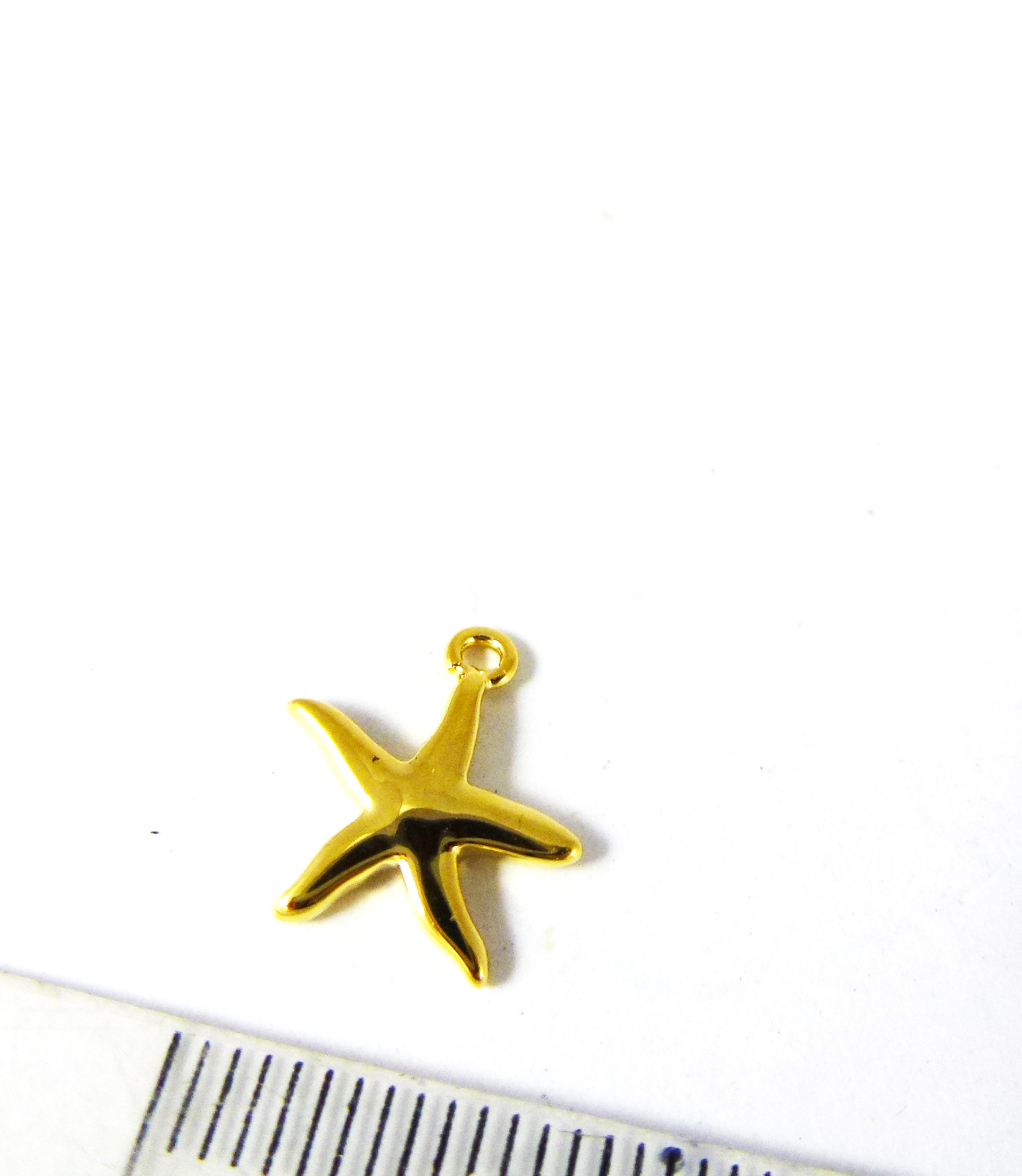 10mm銅鍍金色單孔海星