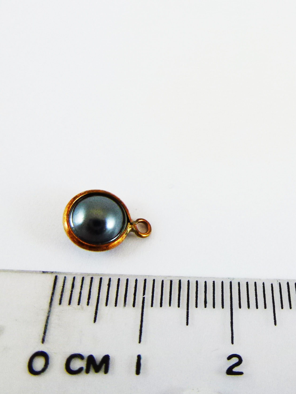 8mm銅鍍玫瑰金單孔圓扁珠-黑色
