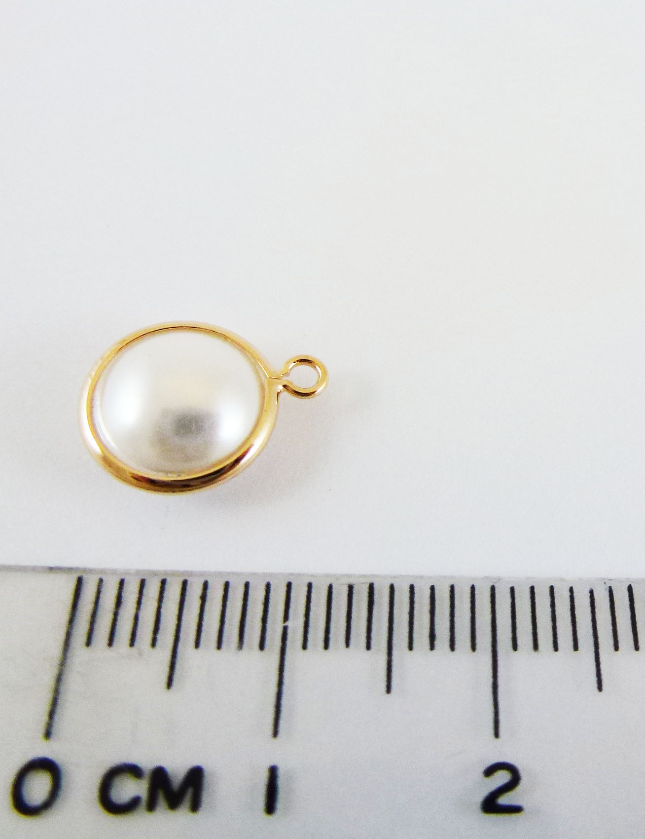 10mm銅鍍玫瑰金單孔圓扁珠-白色