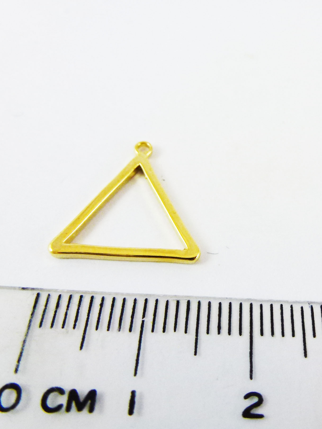15MM銅鍍金色單孔三角形