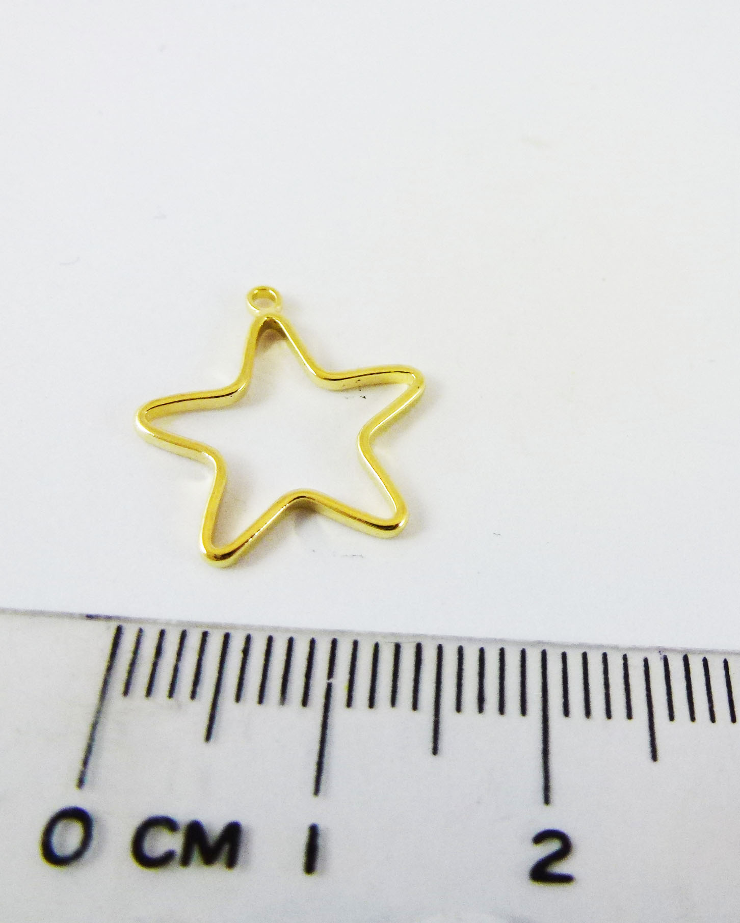 15MM銅鍍金色單孔五角星