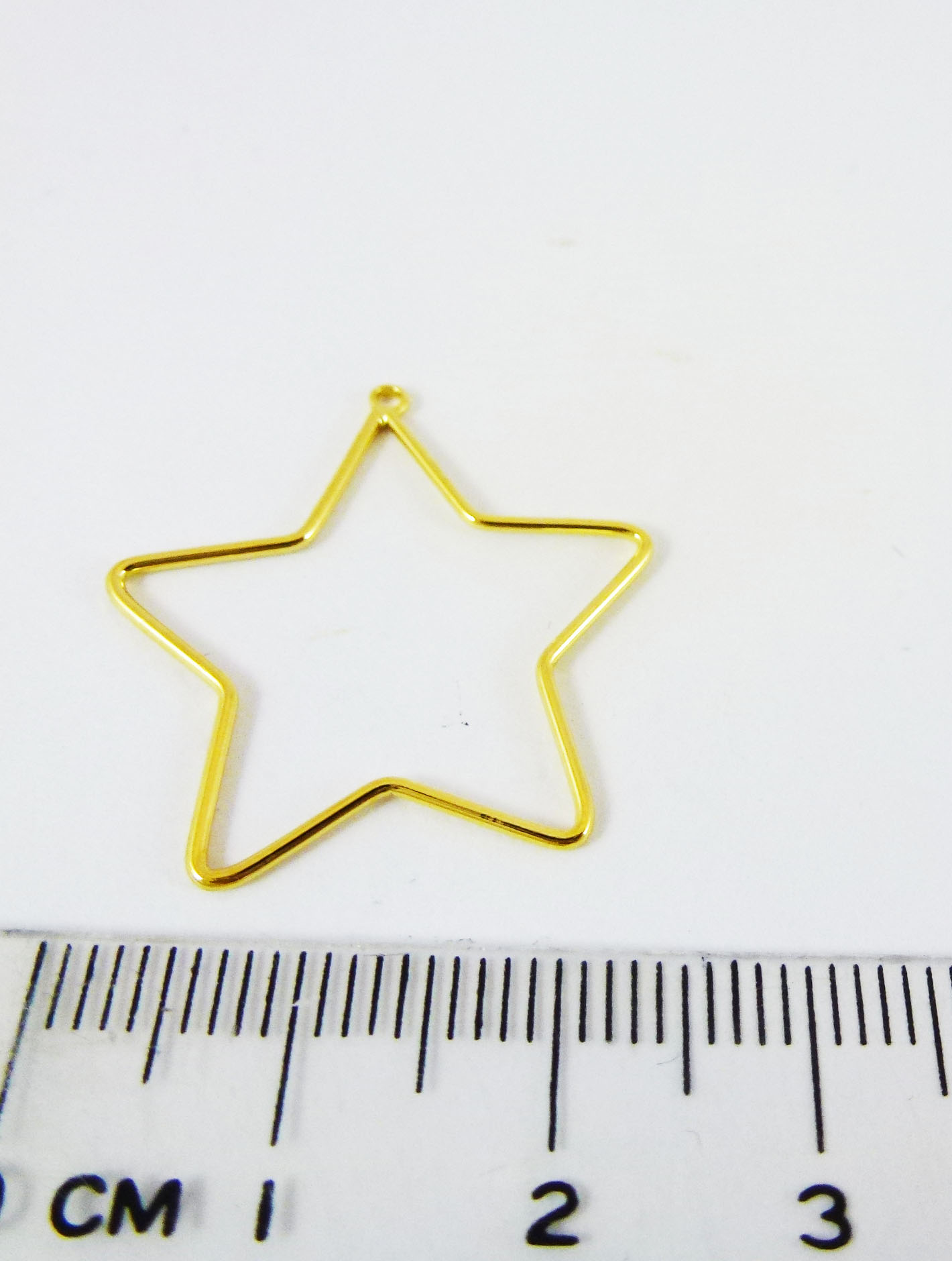 25MM銅鍍金色單孔五角星星