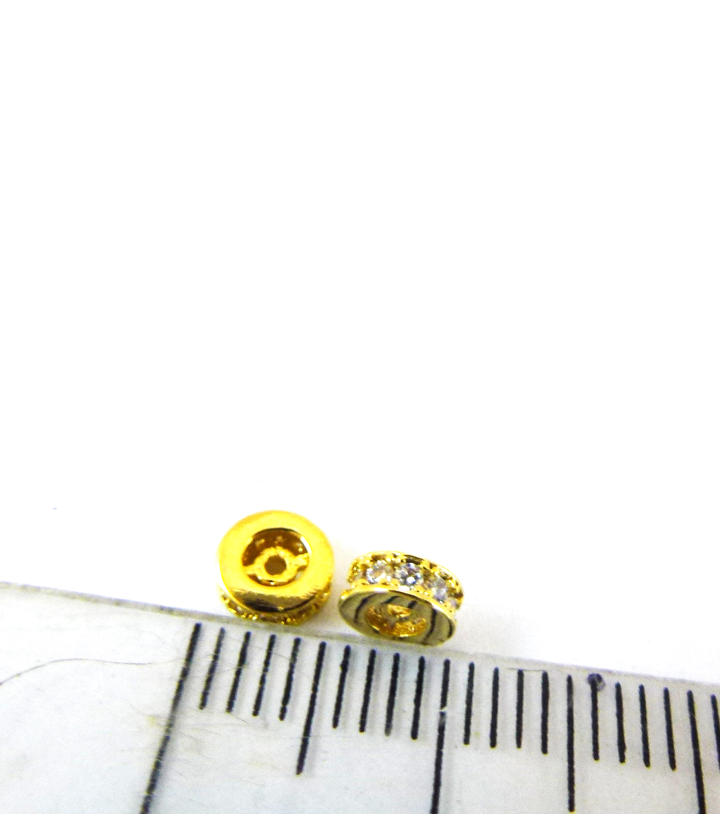 5mm銅鍍金色車輪鑲鑽隔飾