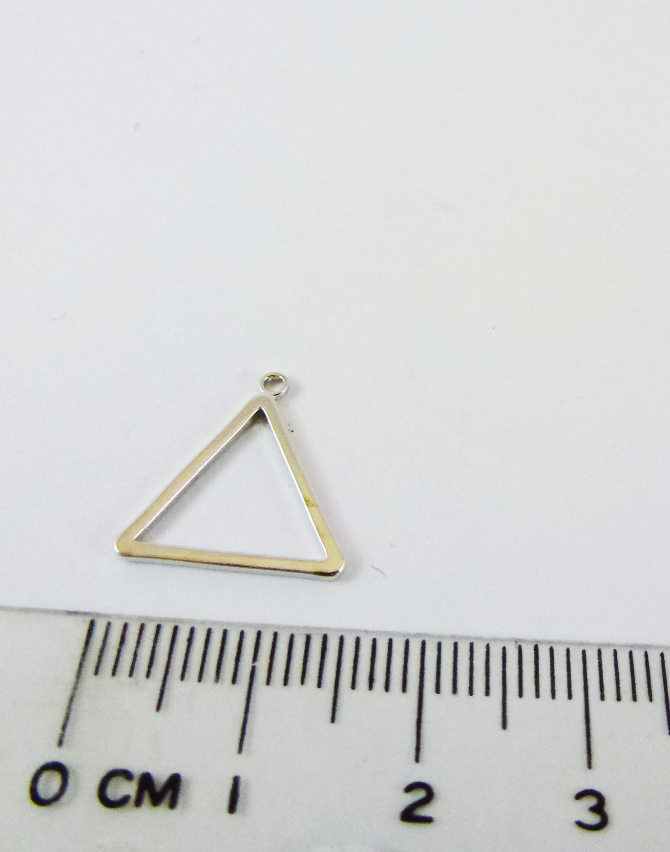 15MM銅鍍正白K單孔三角形