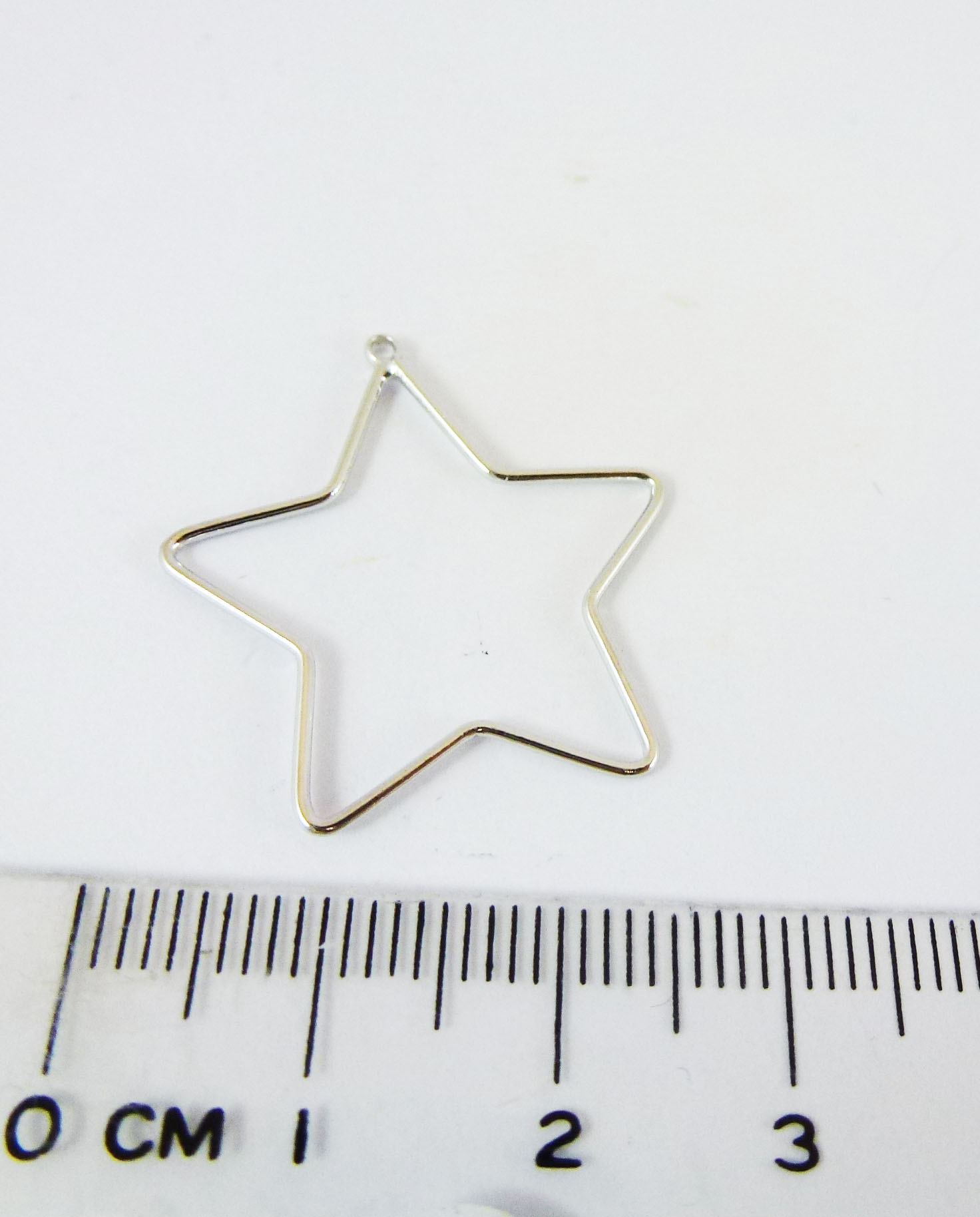 25MM銅鍍正白K單孔五角星星