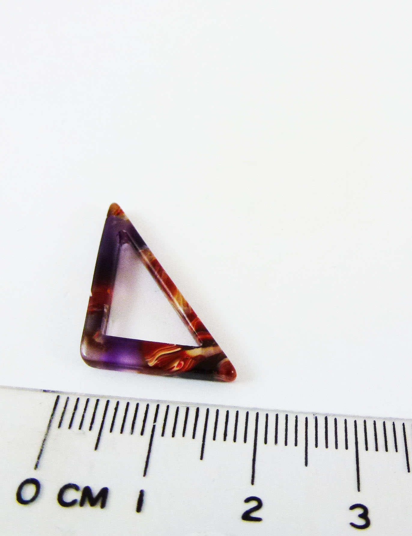 28MM單孔壓克力三角形-大理石暗紅