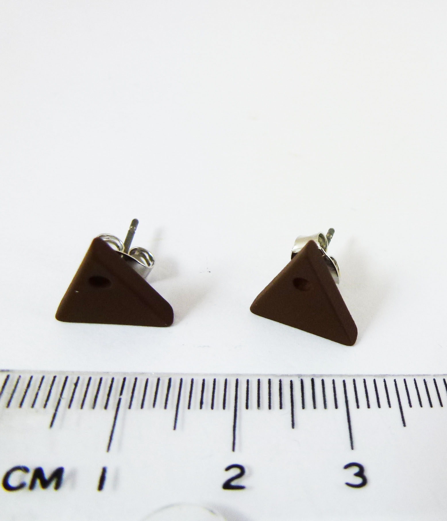 三角形不鏽鋼耳針-咖啡