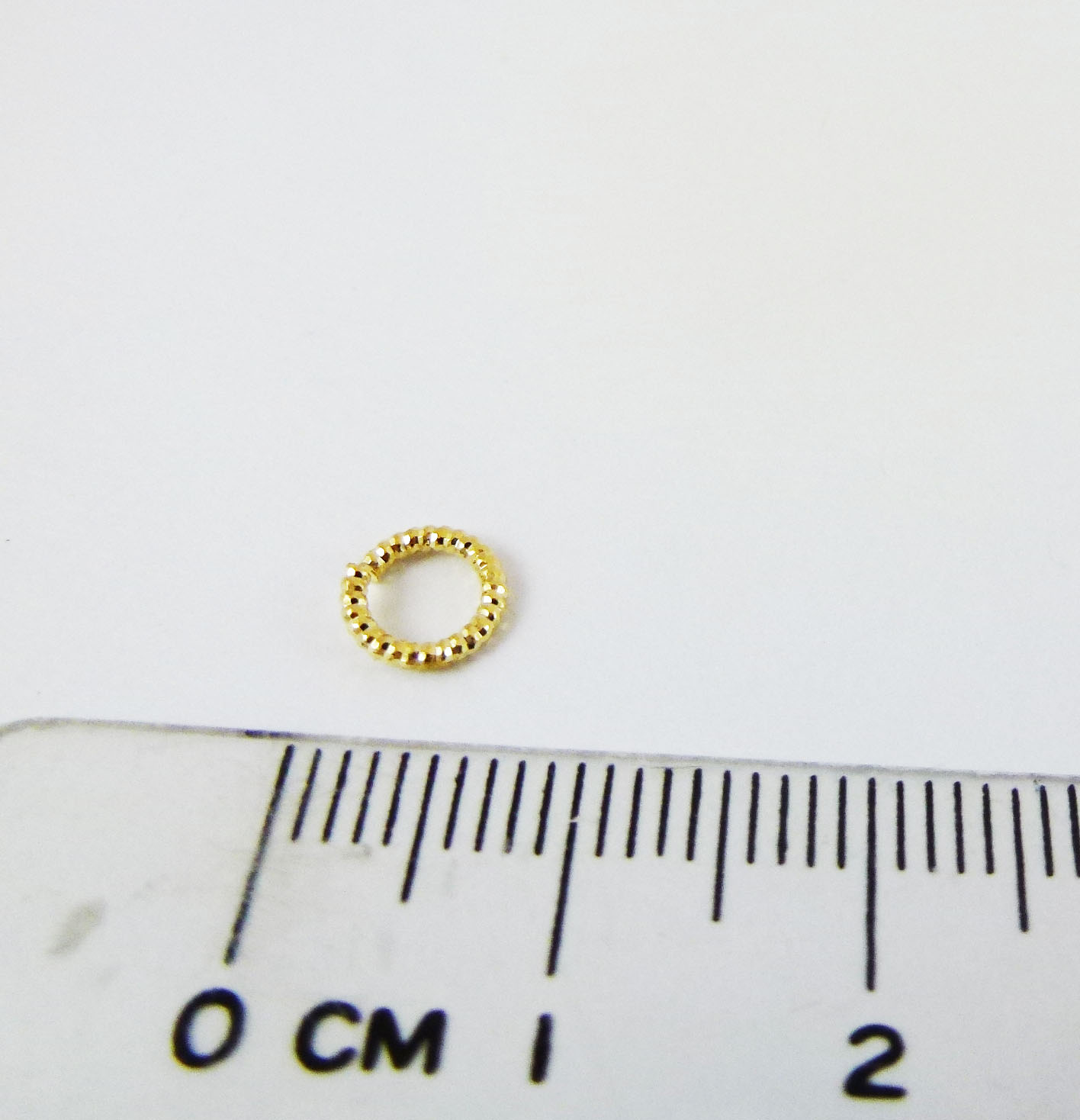 1.0X6mm銅鍍金色雷射雕刻單圈