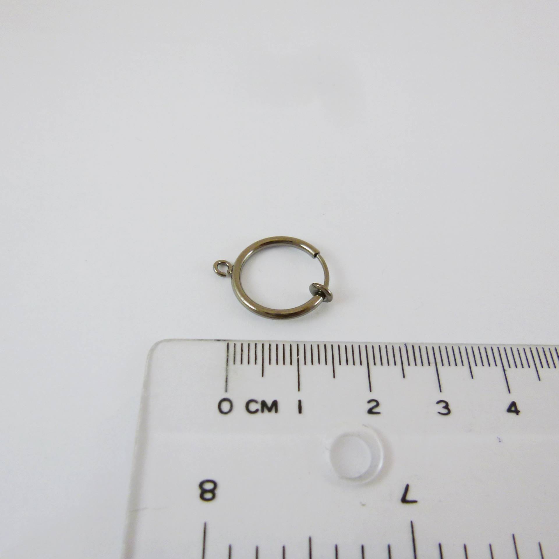 黑金色圓形彈簧耳夾圈-14mm