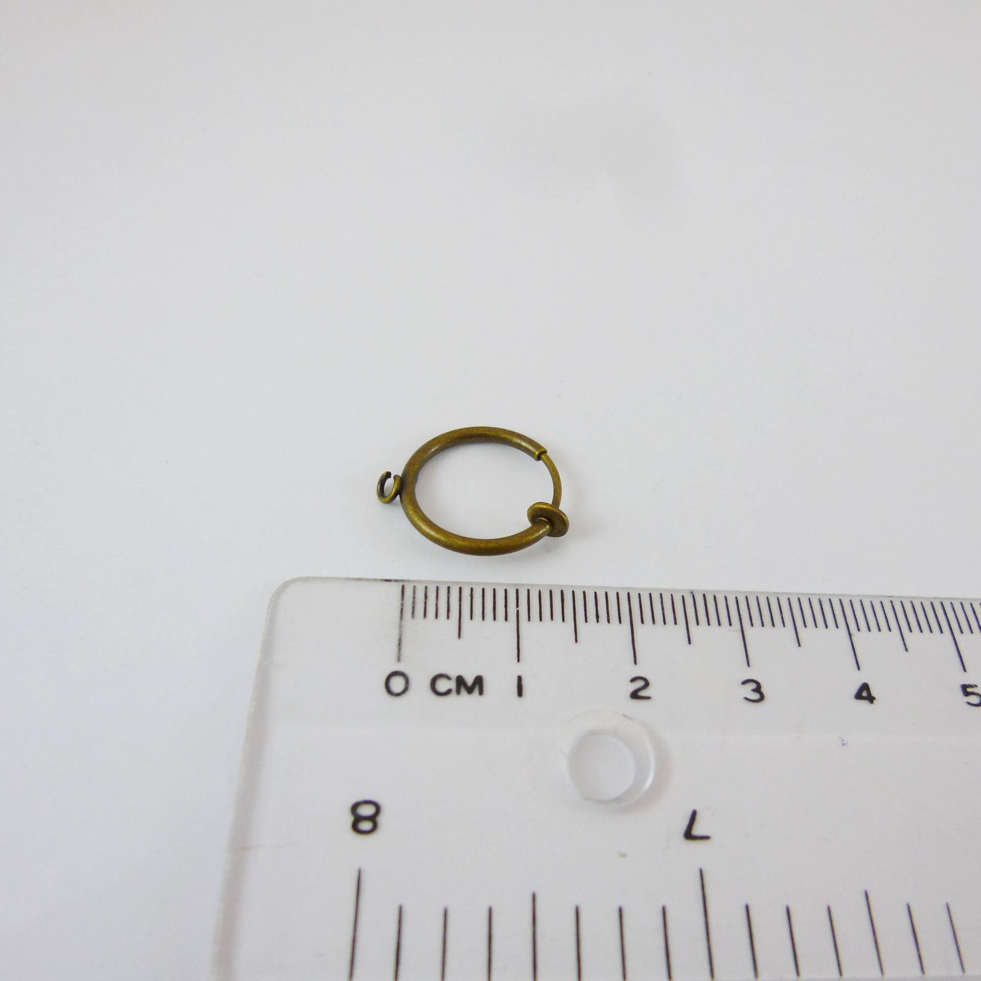 銅鍍青古銅色圓形彈簧耳夾圈-14mm