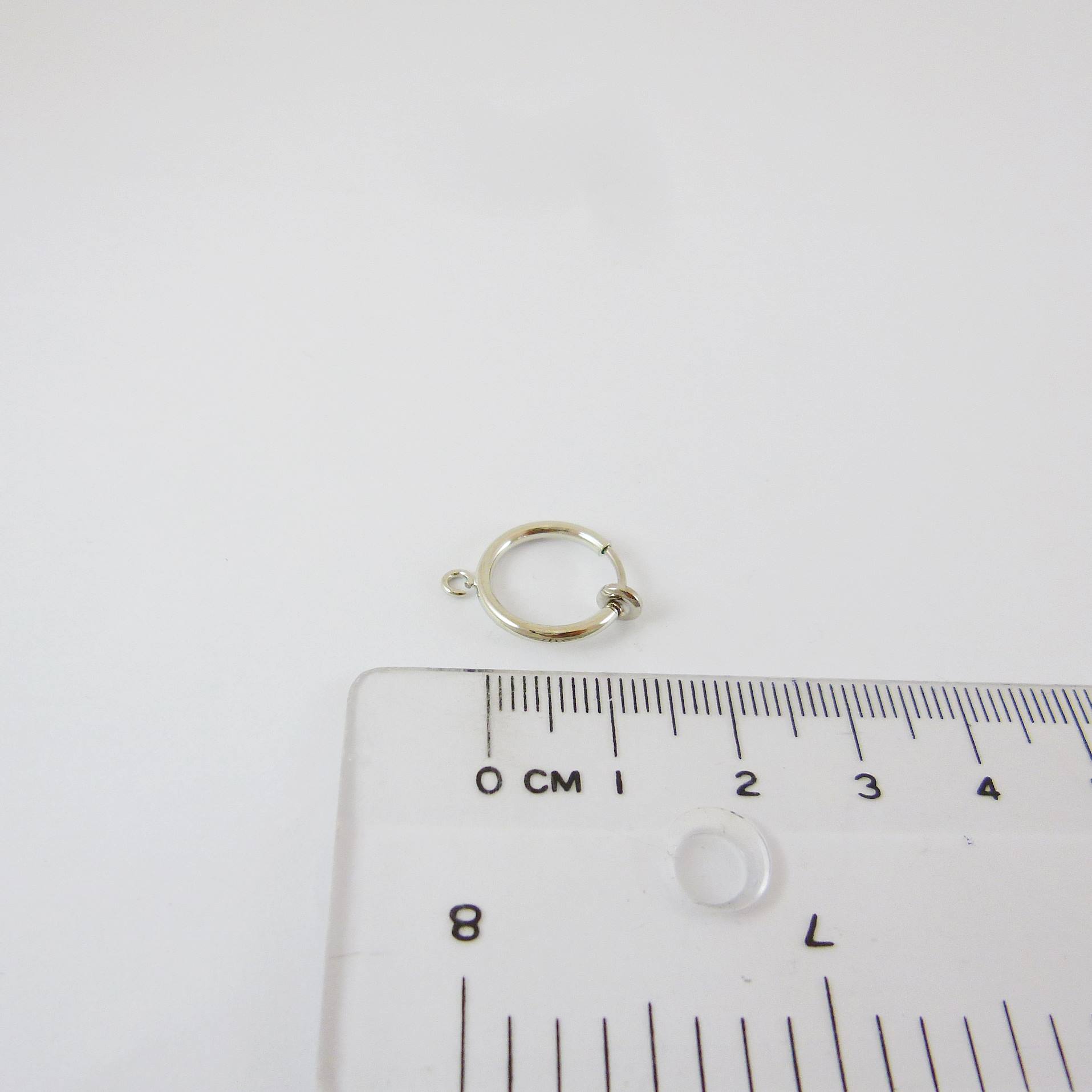 銅鍍正白K色圓形彈簧耳夾圈-12mm