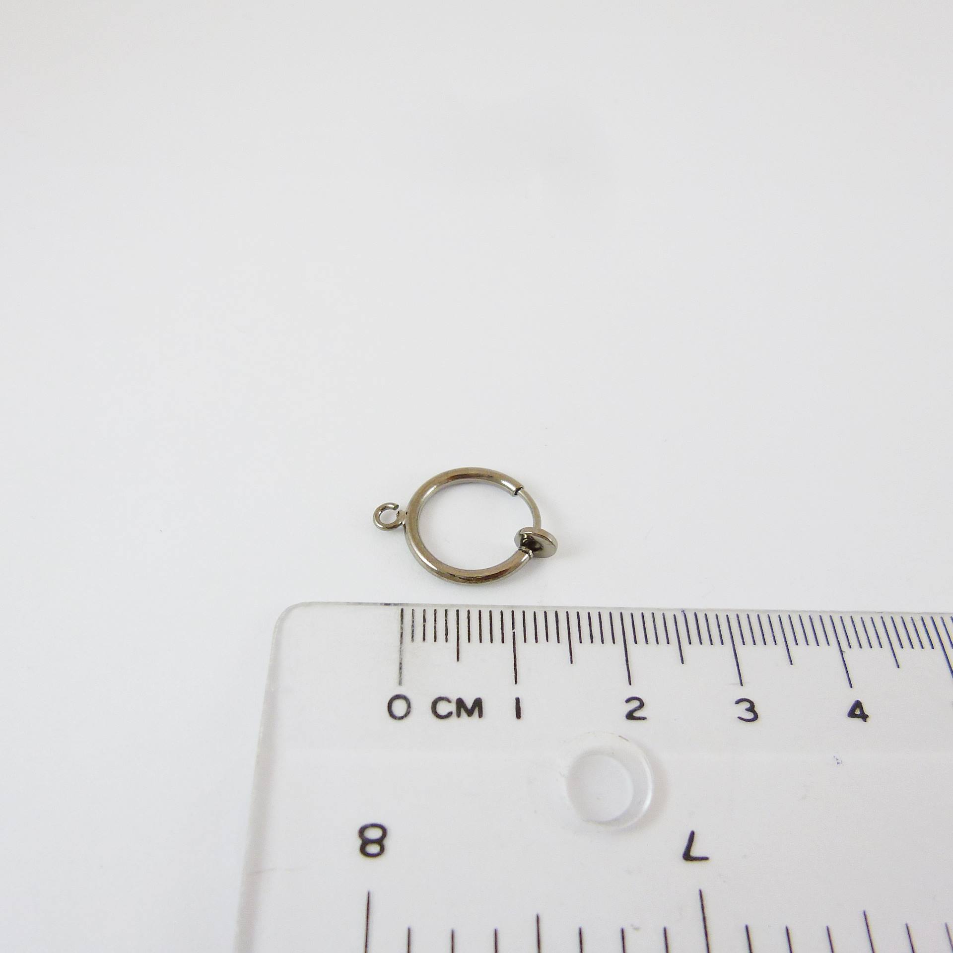 黑金色圓形彈簧耳夾圈-12mm