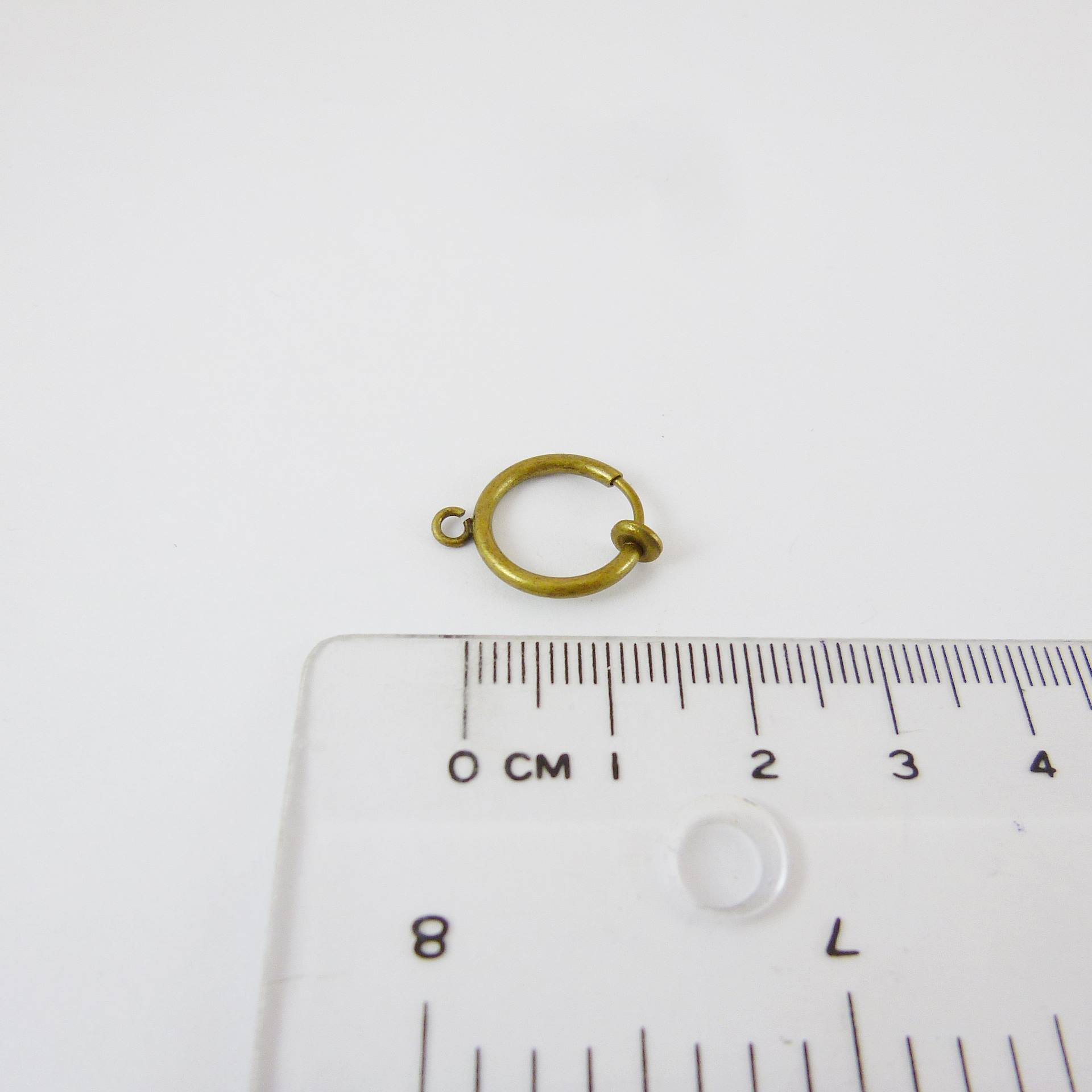 銅鍍青古銅色圓形彈簧耳夾圈-12mm