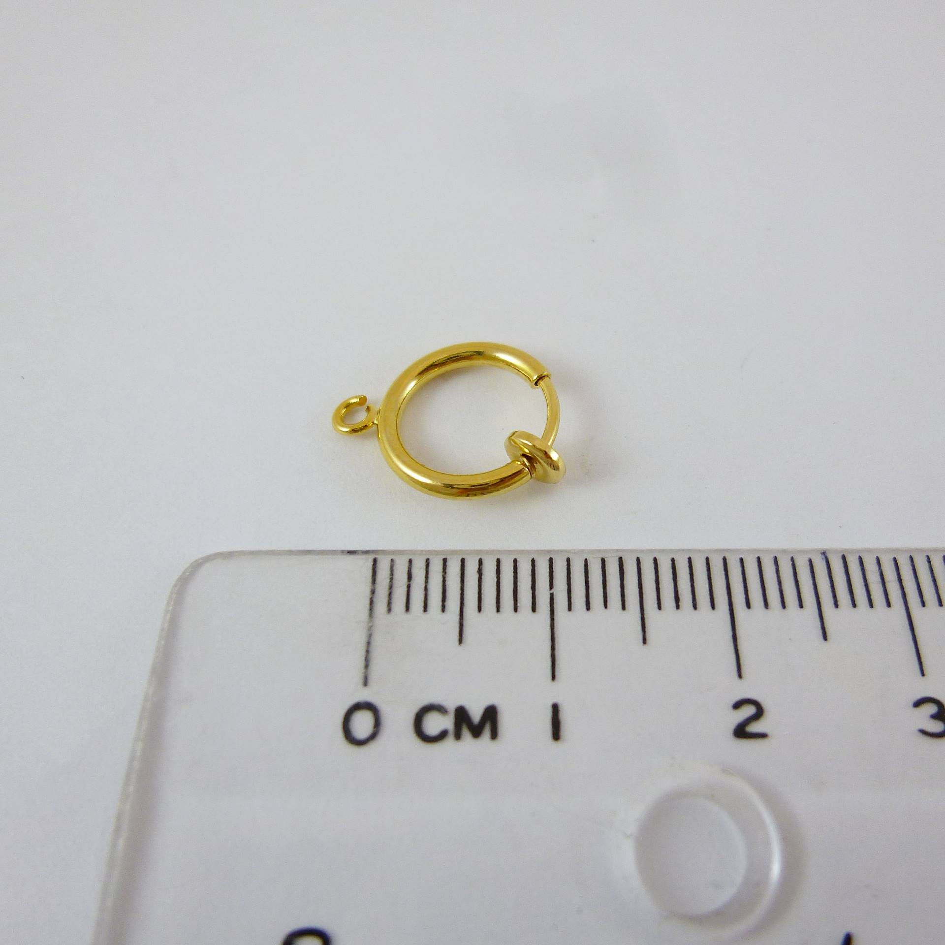 銅鍍金色圓形彈簧耳夾圈-10mm