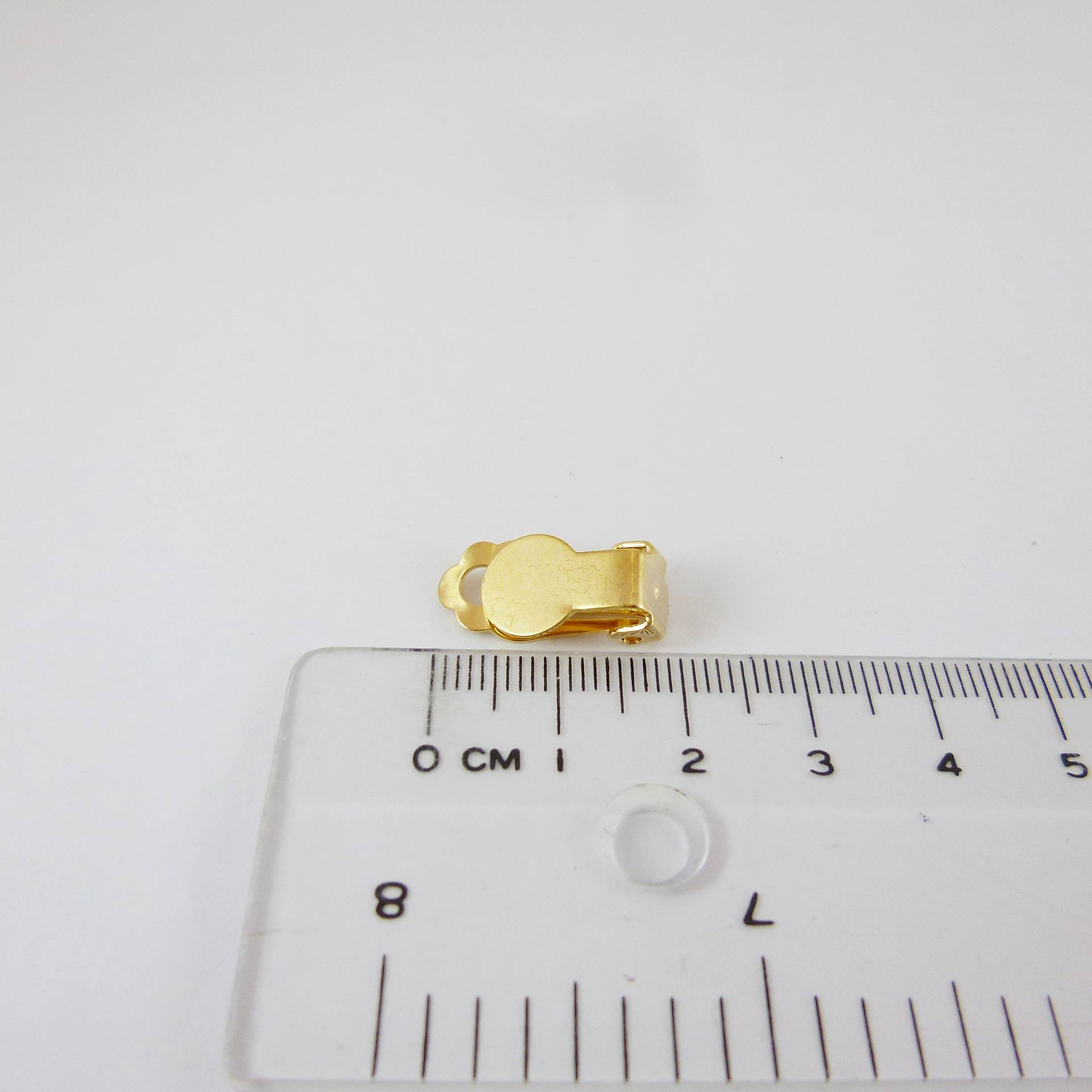 銅鍍金色圓盤彈簧耳夾-9mm
