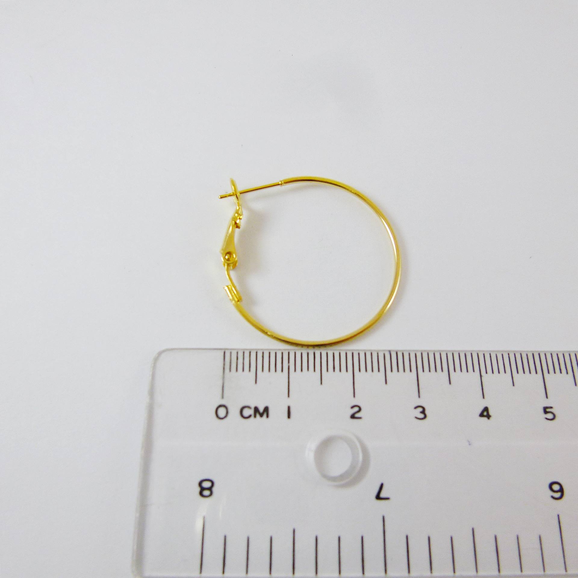 金色圓形耳環-30mm