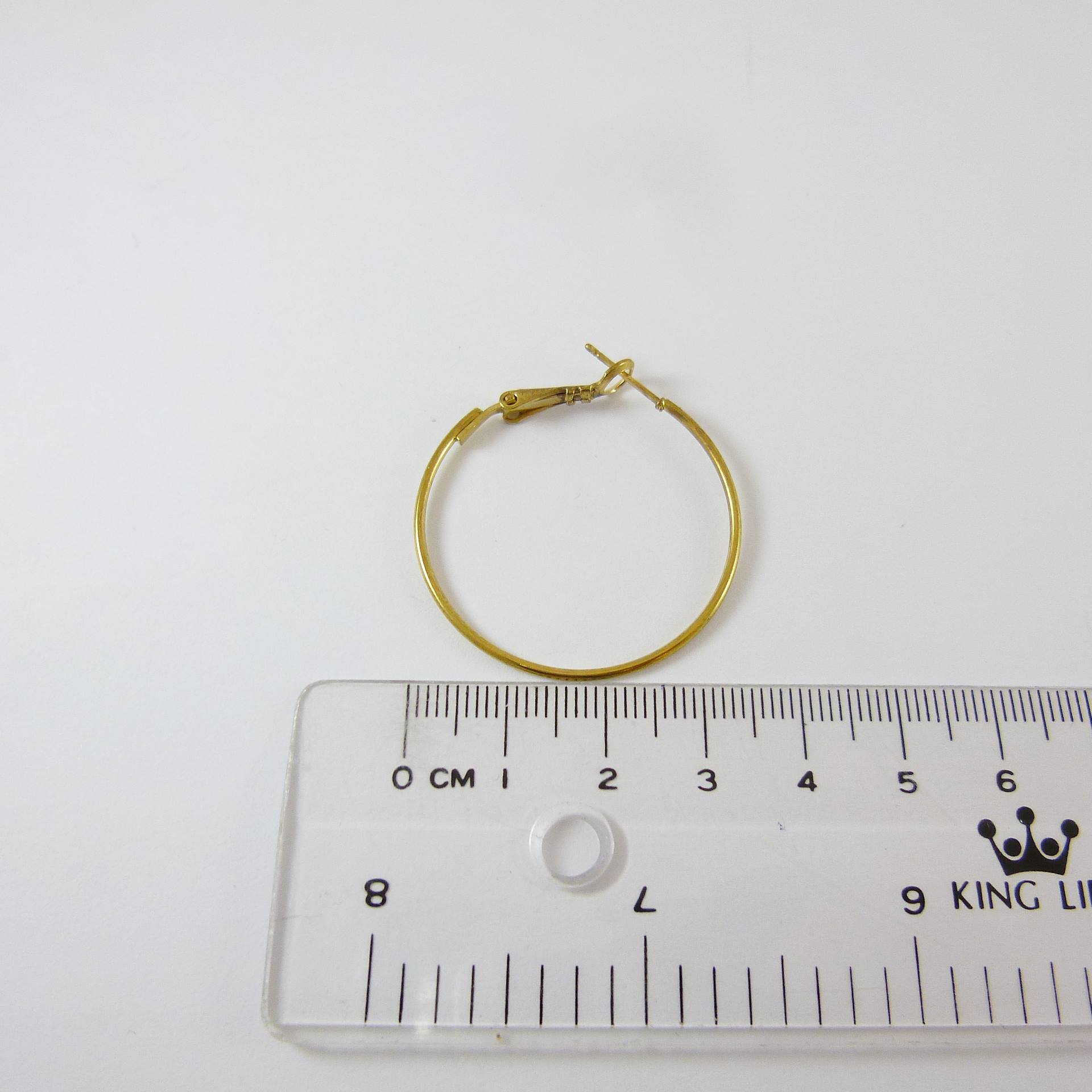 金色圓形耳環-35mm