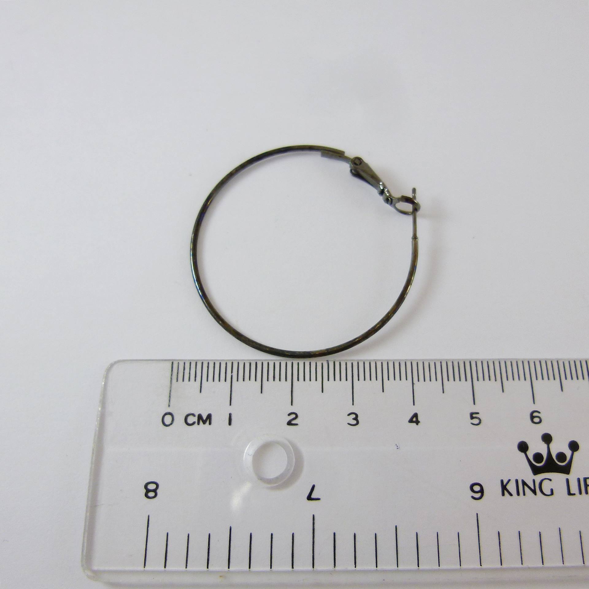 黑金色圓形耳環-40mm