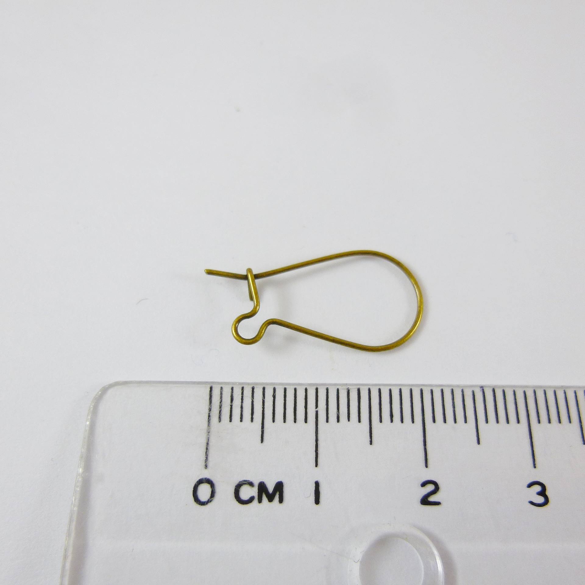 青古銅水滴扣式耳環-22mm