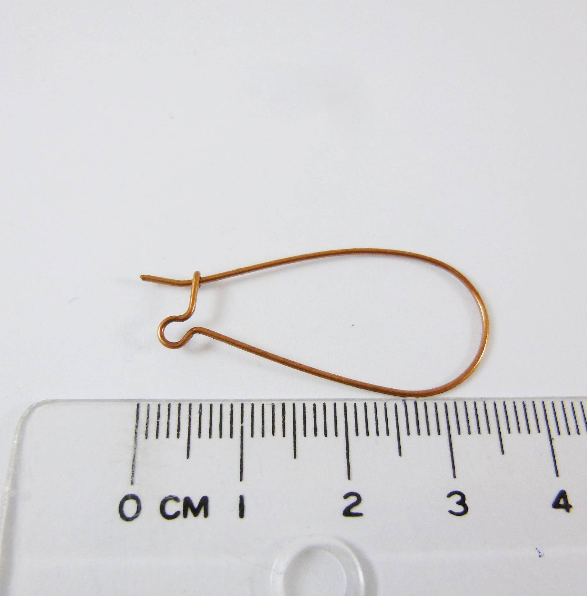 紅古銅水滴扣式耳環-36mm