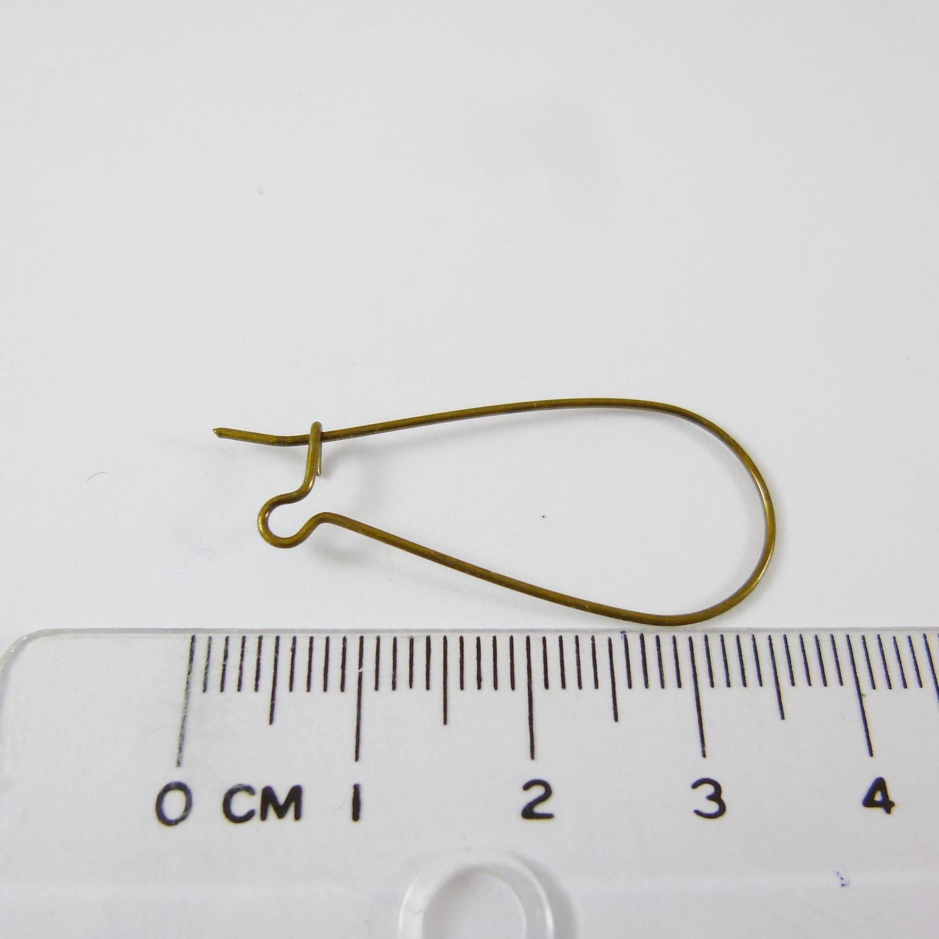 青古銅水滴扣式耳環-36mm