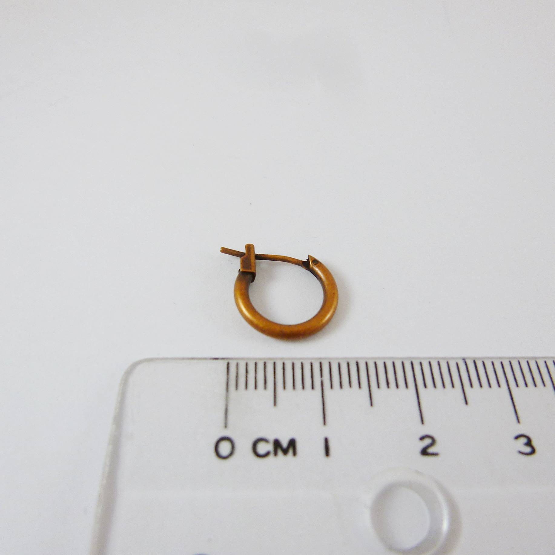 紅古銅色圓形耳環-12mm