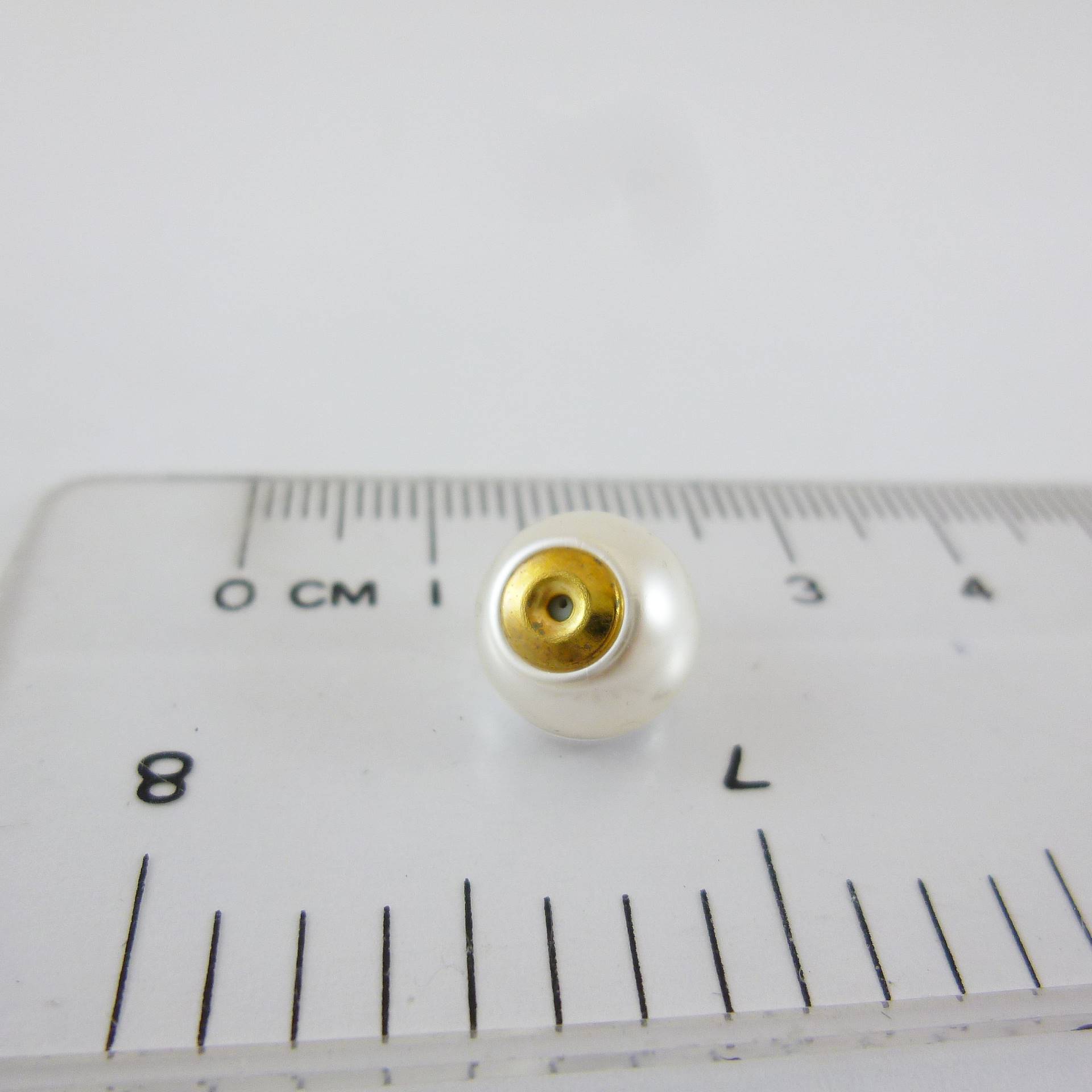 銅鍍金色珍珠耳針後扣-10mm