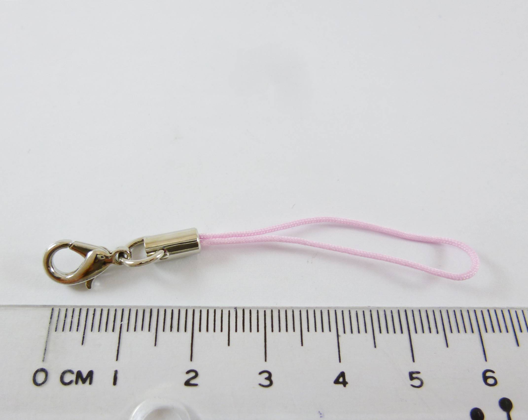 銅鍍正白k色問字鉤吊繩-淺粉紅色