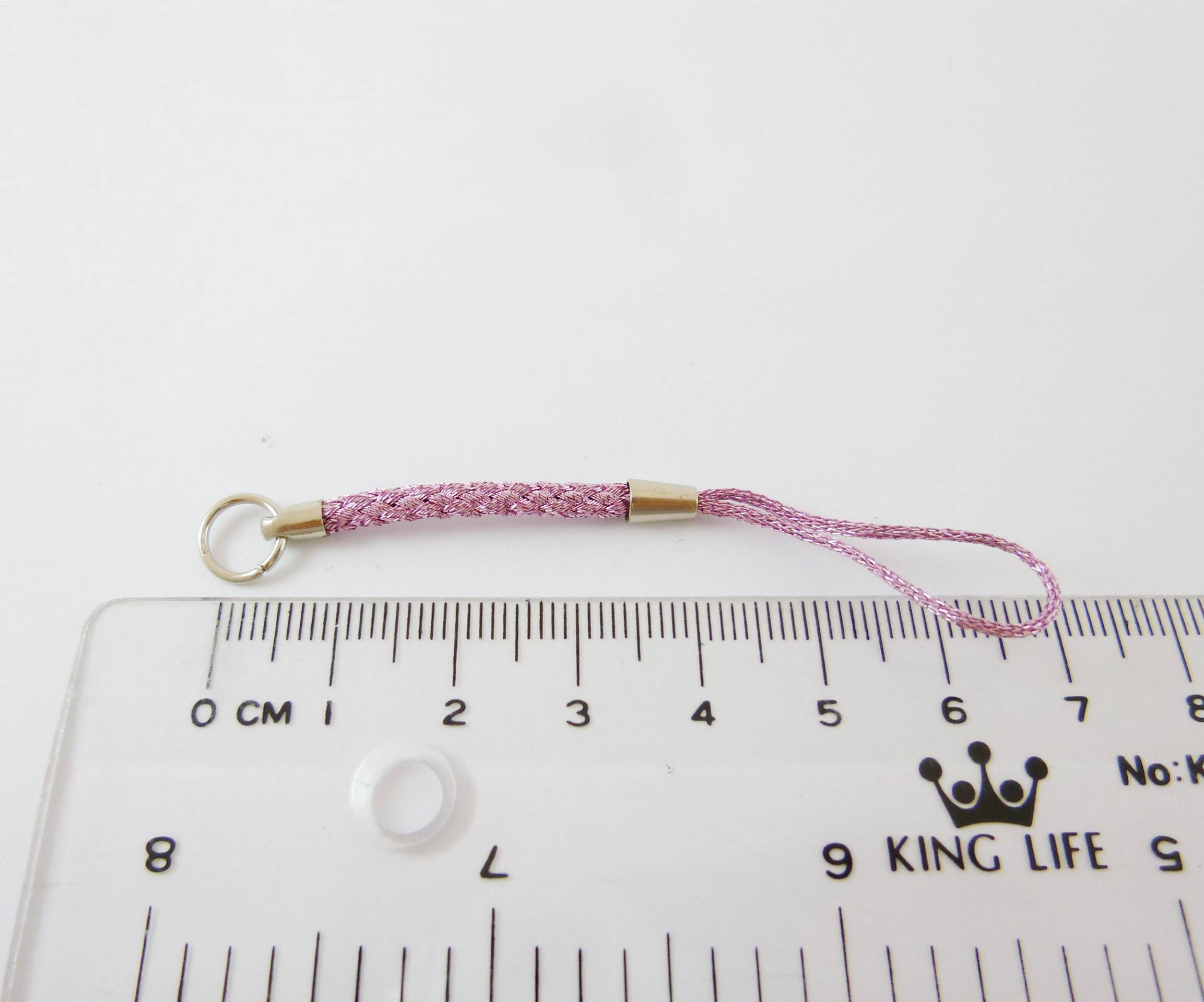 正白k色日本編織吊飾-螢光粉紫