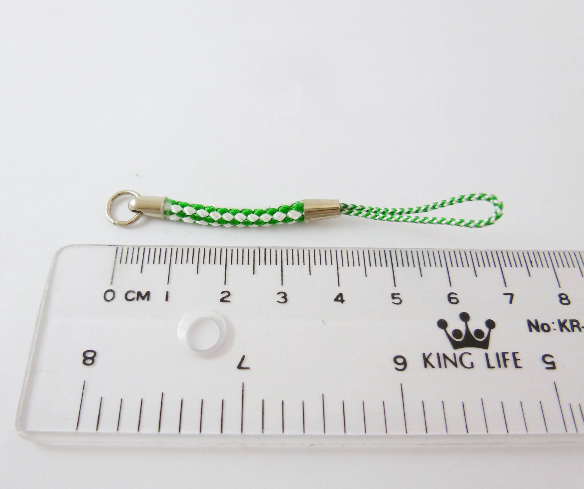 正白k色日本編織吊飾-白綠