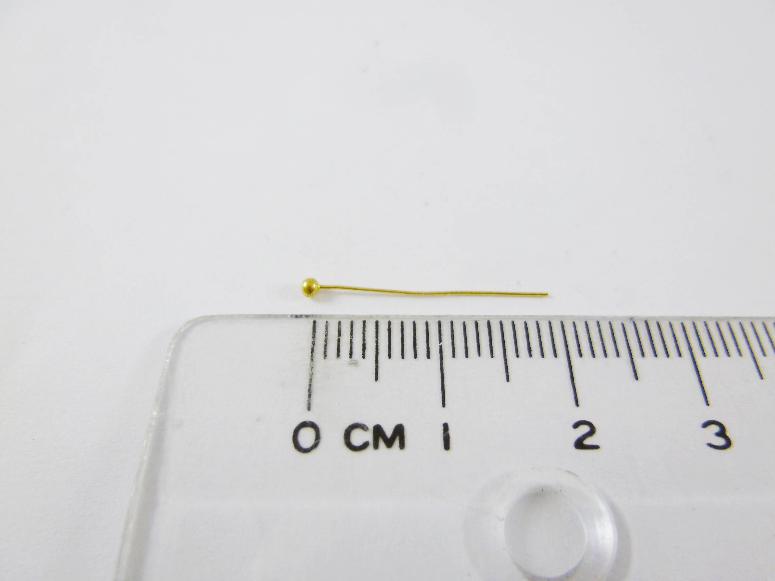 銅鍍金色小頭珠針-0.4x18mm