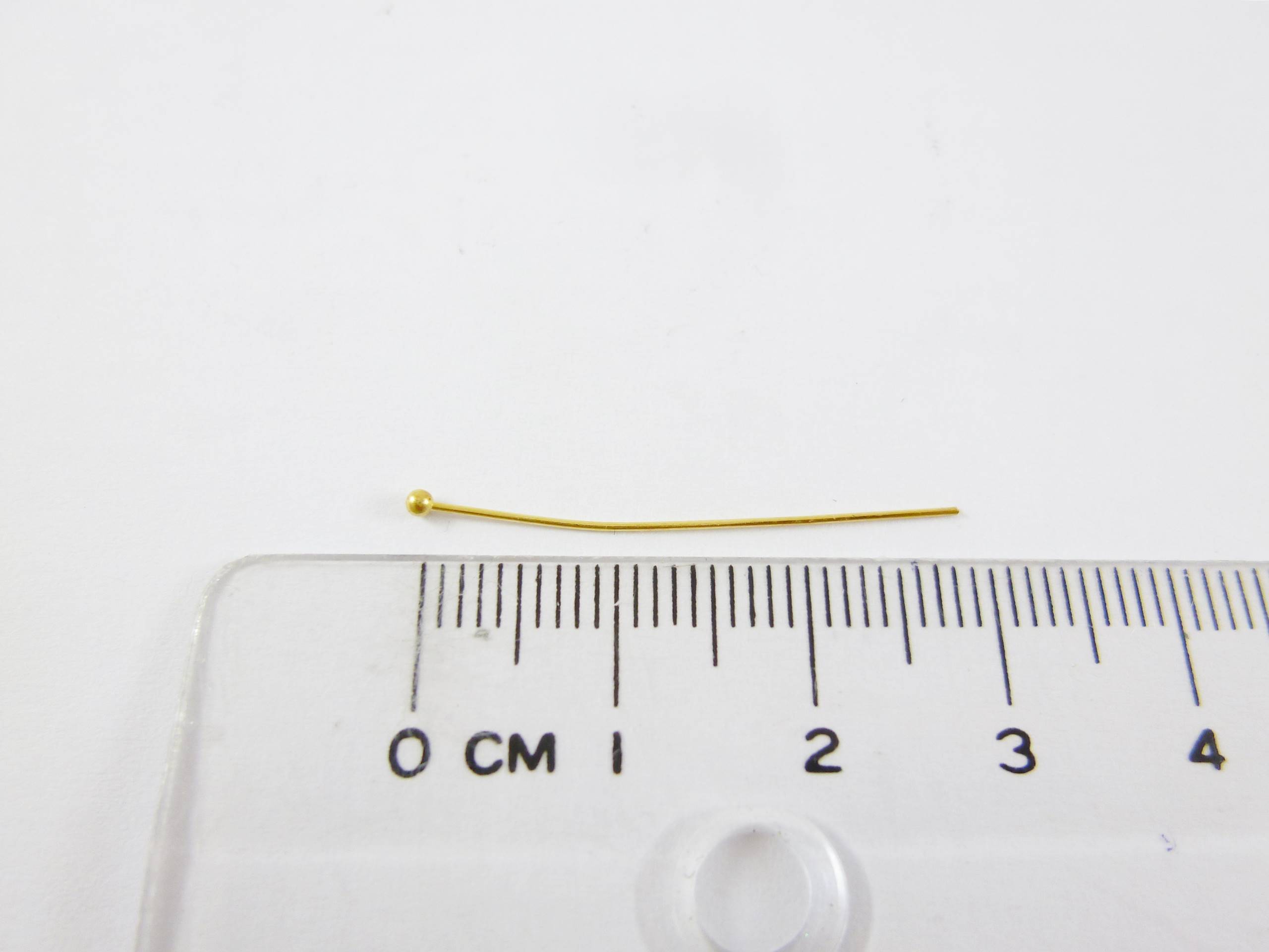 銅鍍金色小頭珠針-0.5x30mm