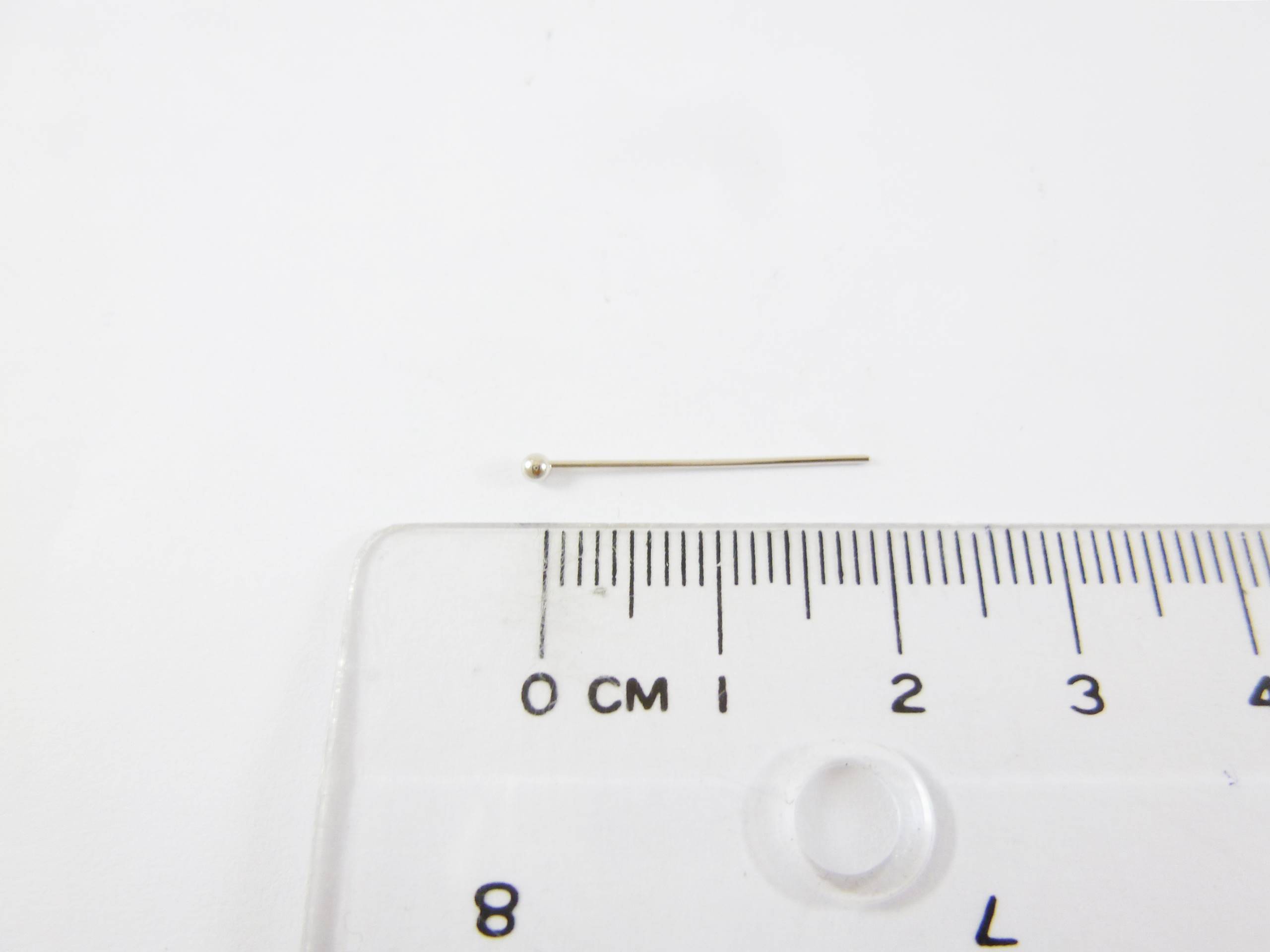 銅鍍白K色珠針-0.6x20mm